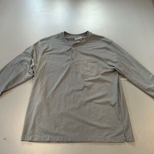 Duluth Trading Co Men's Gray Henley Long Sleeve Shirt